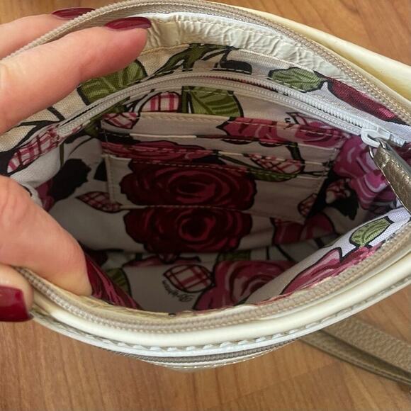 Brighton 3D Leather Flower Bag Crossbody Satchel - Picture 11 of 16